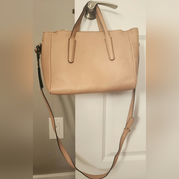 Gianni Chiarini Italian Leather Satchel Bag in Cream-Taupe; Brand-New with Tags - Picture 3 of 16